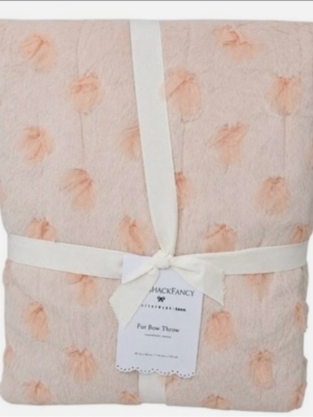 Pottery Barn Love Shack Fancy Faux Fur Bow Throw
